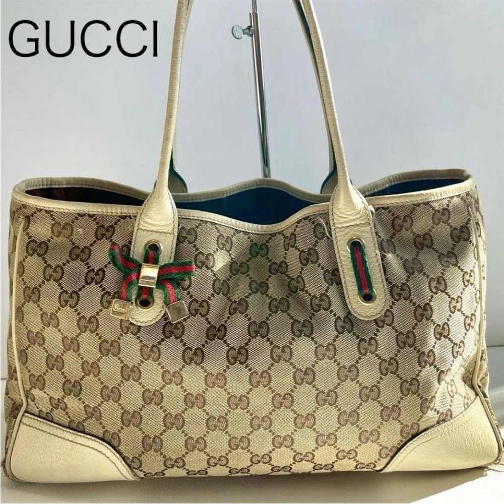 Gucci Beige Monogram Tote Bag